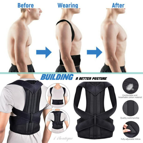 Unisex Body Brace Bad Back Lumbar Shoulder Support Belt Posture Corrector Vest